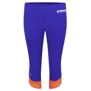 Under Armour Donna Pinocchietto Fly-By Compression, Iride Siberiano