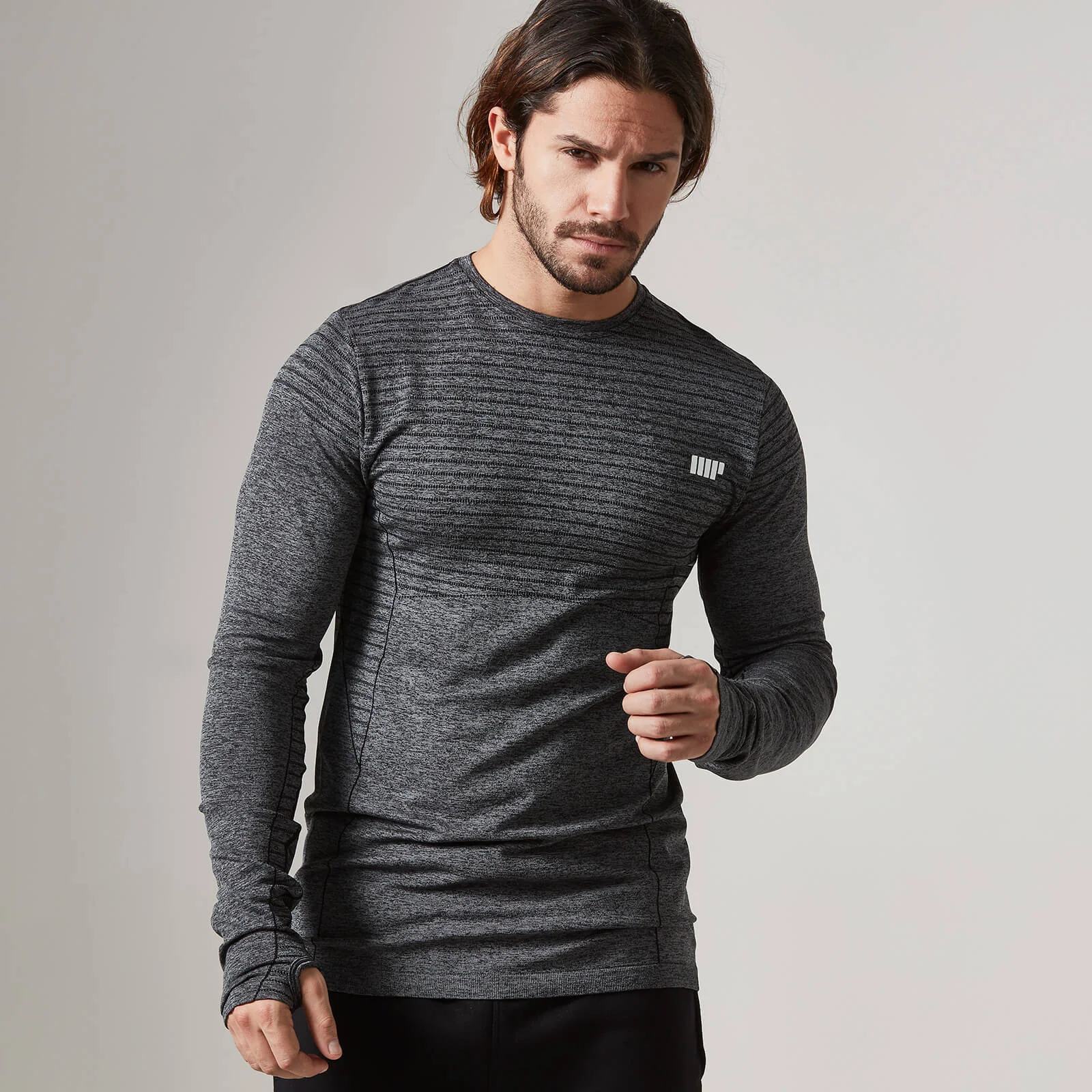 Maglia a Maniche Lunghe Seamless - S - Nero Immagine 1