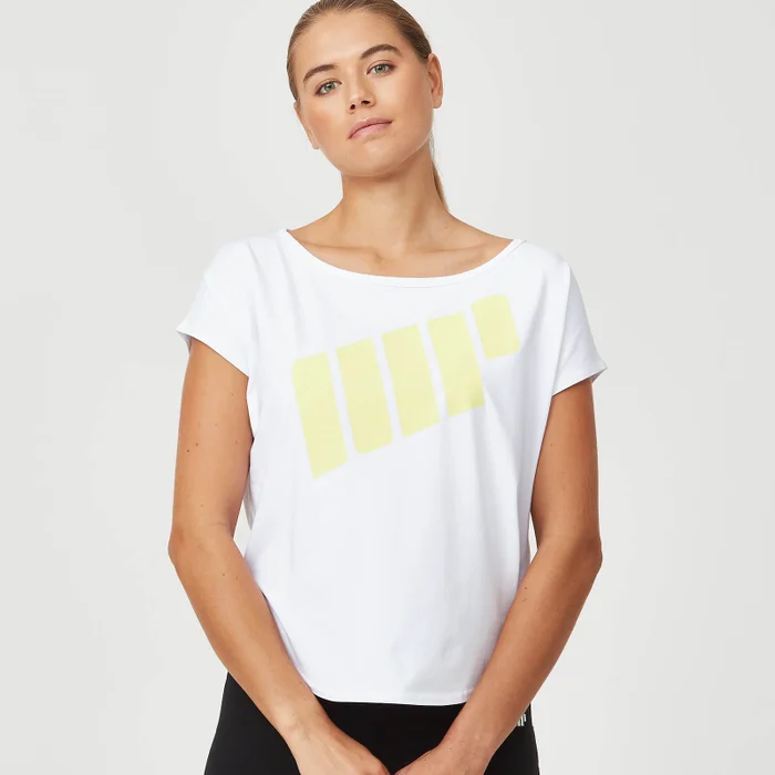 T-Shirt con Logo e Scollo Largo
