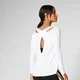 Maglia a maniche lunghe con spacco - Bianco