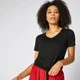 Maglia a maniche corte con nodo - Nero