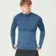 Maglia Seamless Sculpt con cerniera 1/4 - Blu petrolio