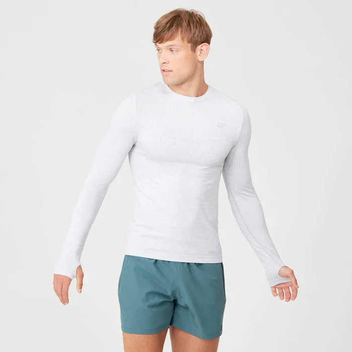Maglia a maniche lunghe Seamless Sculpt - Argento