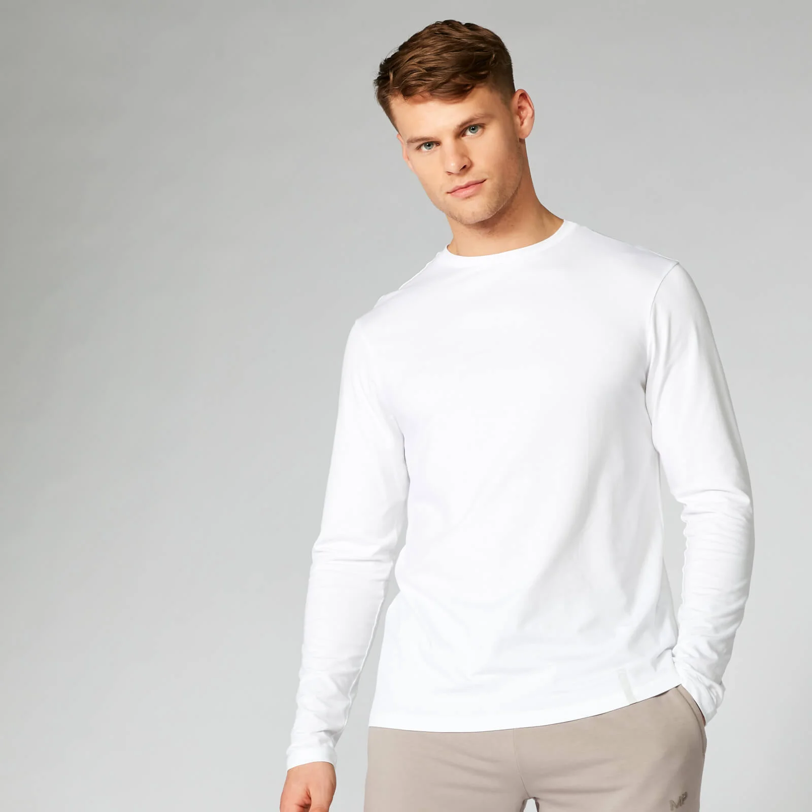 Maglia classica a maniche lunghe Luxe da uomo - Bianco - XS Immagine 1