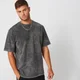 Maglia a maniche corte effetto lavato - Grigio