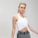 Canotta corta sportiva con nodo frontale MP Essentials da donna - Bianca