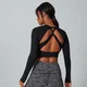 Crop top con schiena scoperta MP Power da donna - Nero