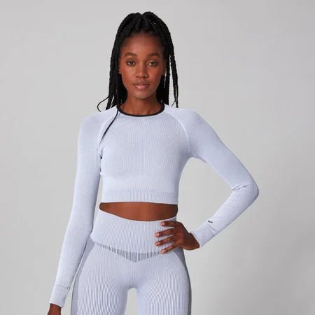 Top corto Seamless Contrast - Bianco