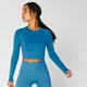 Top corto Shape Seamless - Blu