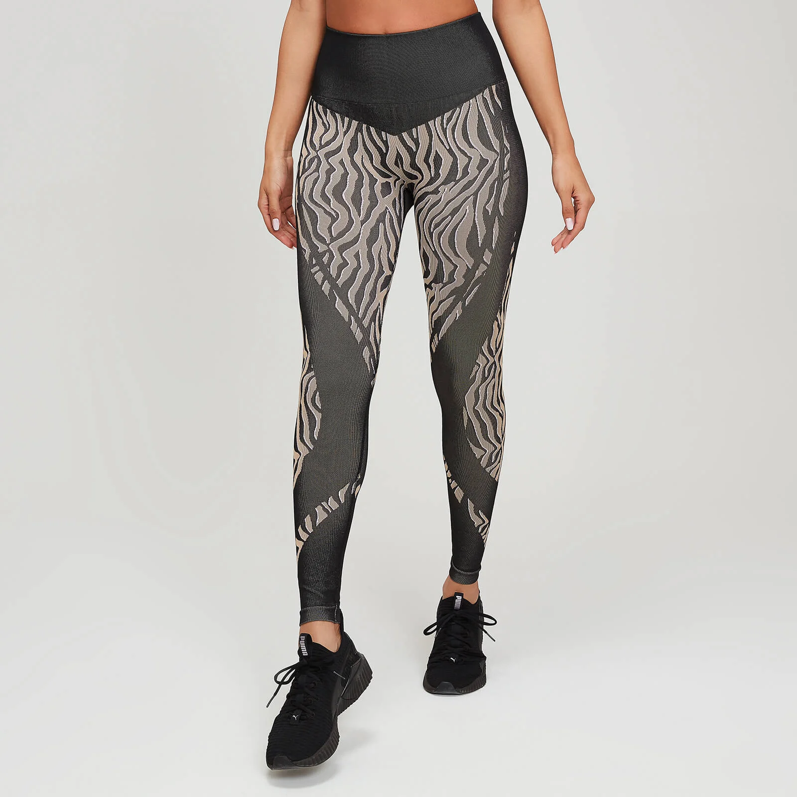 Leggings Seamless Animal Zebra MP da donna - Nero/Marrone - XS Immagine 1