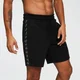 Pantaloncini in tricot con doppia fascia - Nero
