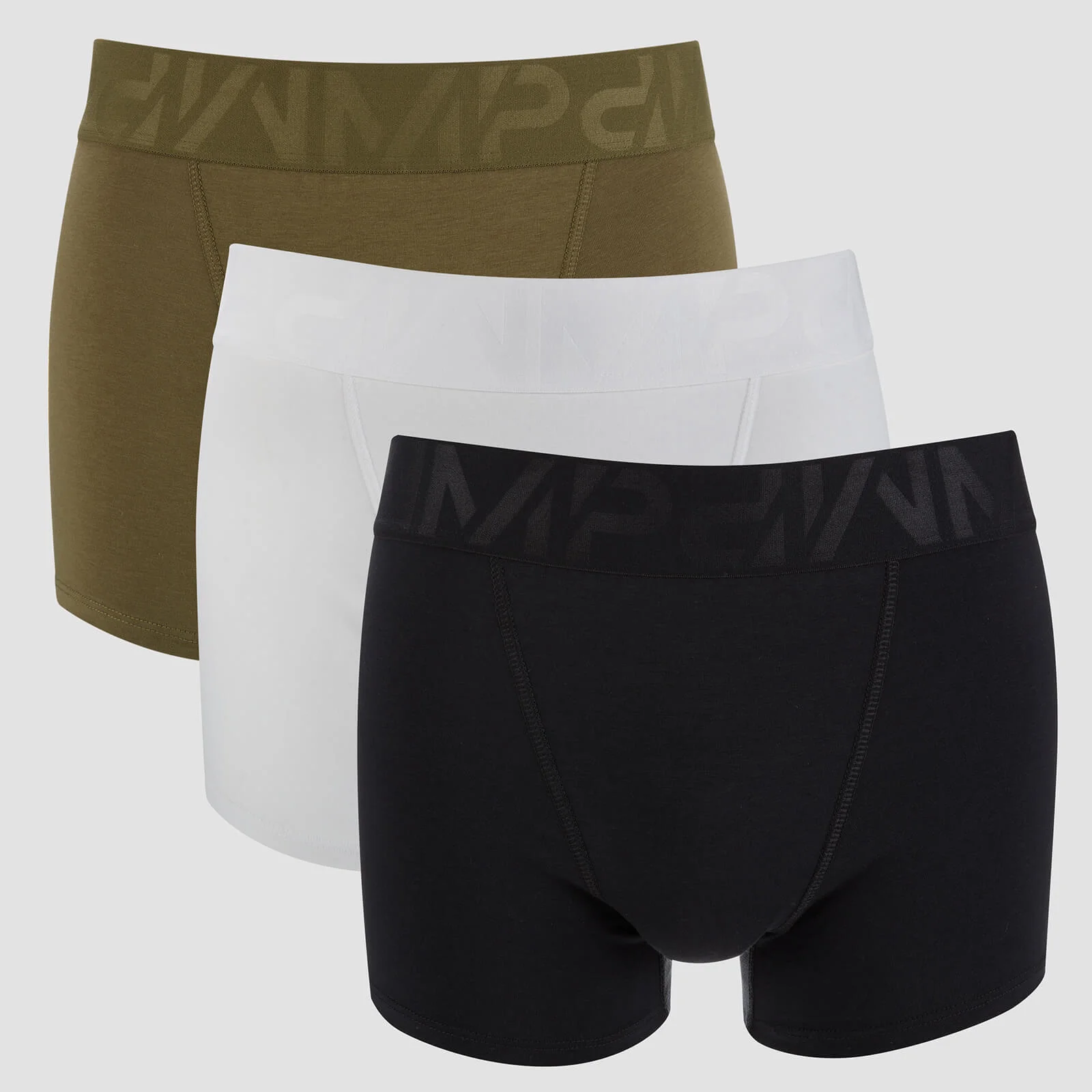 Boxer sportivi da uomo (confezione da 3) - Nero/Cachi/Bianco - XS Immagine 1
