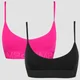 Reggiseno in cotone - Confezione da 2 - Rosa acceso/Nero