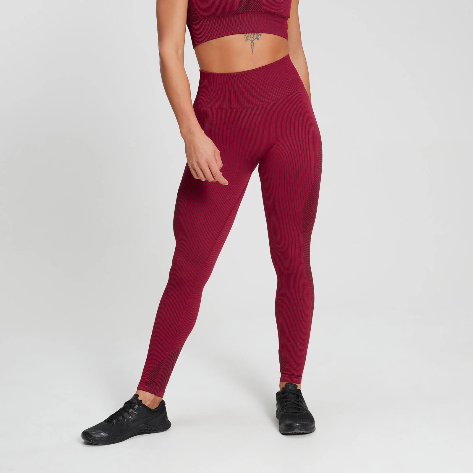 Leggings a coste MP Training Seamless da donna - Plum - XS Immagine 1