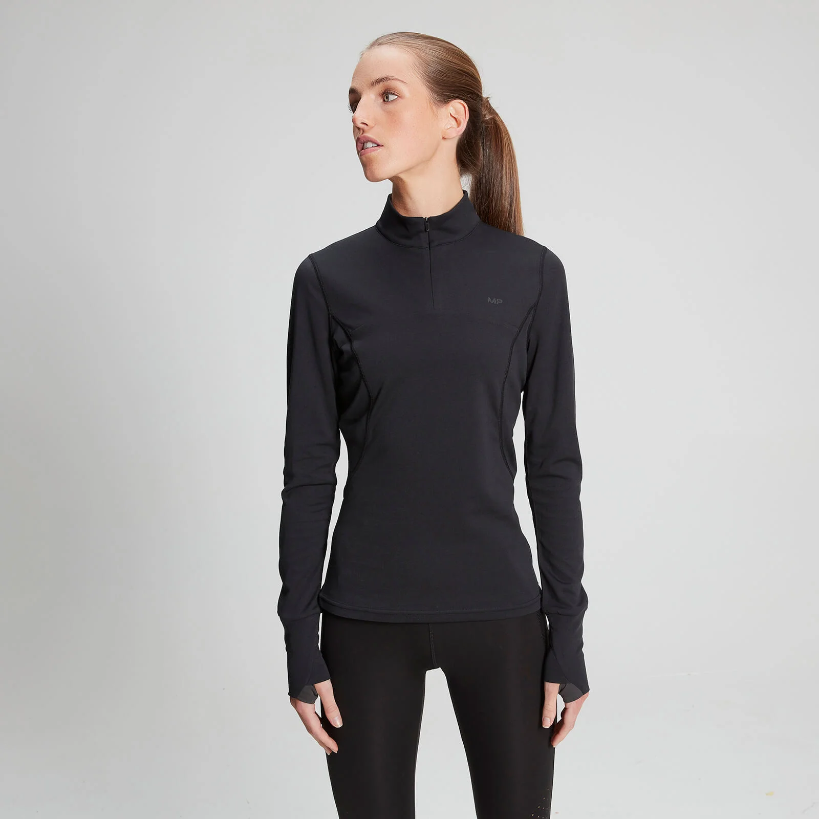 Maglia a maniche lunghe con cerniera ¼ Power Ultra - Nero - XS Immagine 1