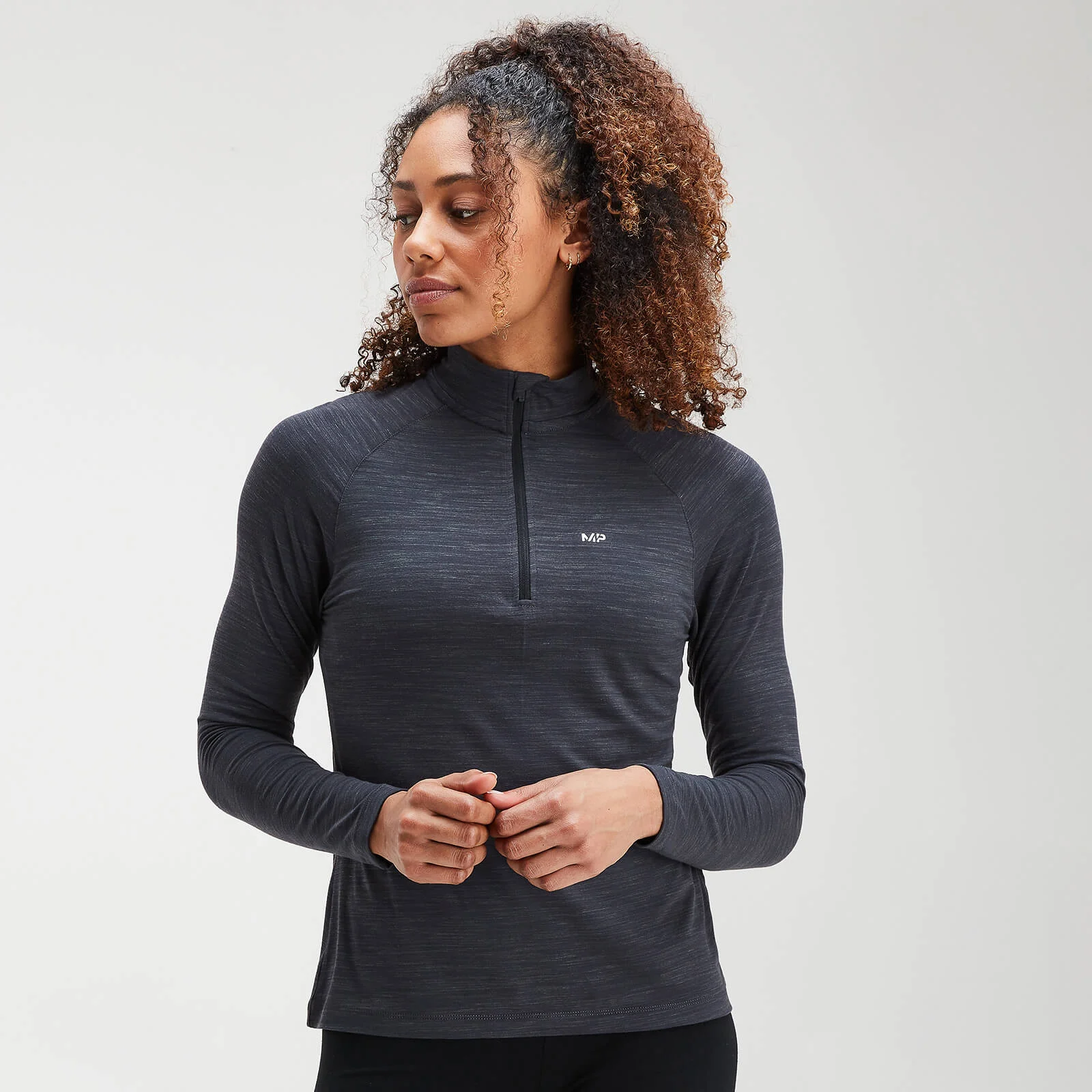 Maglia sportiva con chiusura lampo Performance MP da donna - Nero/Carbone mélange - XS Immagine 1