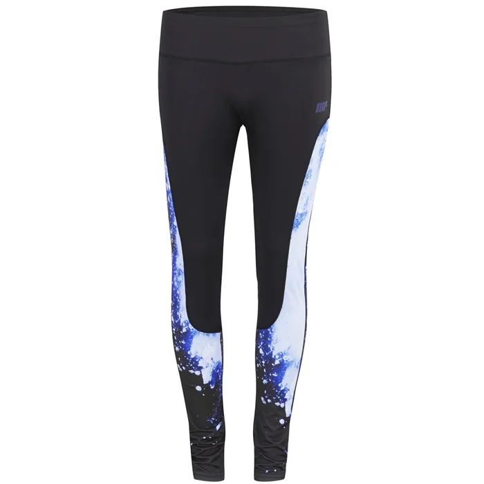 Leggings Pannellati Stampati a Vita Alta da Donna - Blu