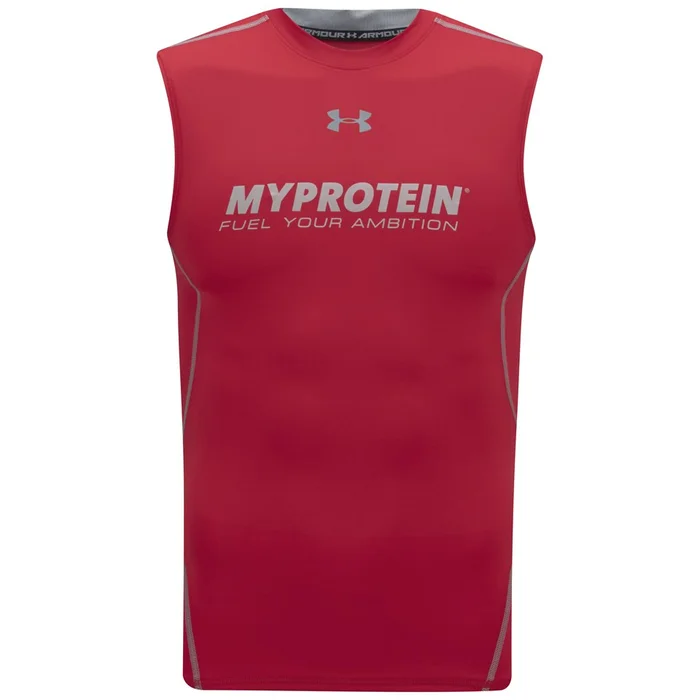 Under Armour HeatGear Maglia a Compressione Smanicata da Uomo - Rosso