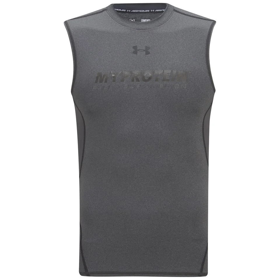 Under Armour HeatGear Maglia a Compressione Smanicata da Uomo - Carbonio Immagine 1