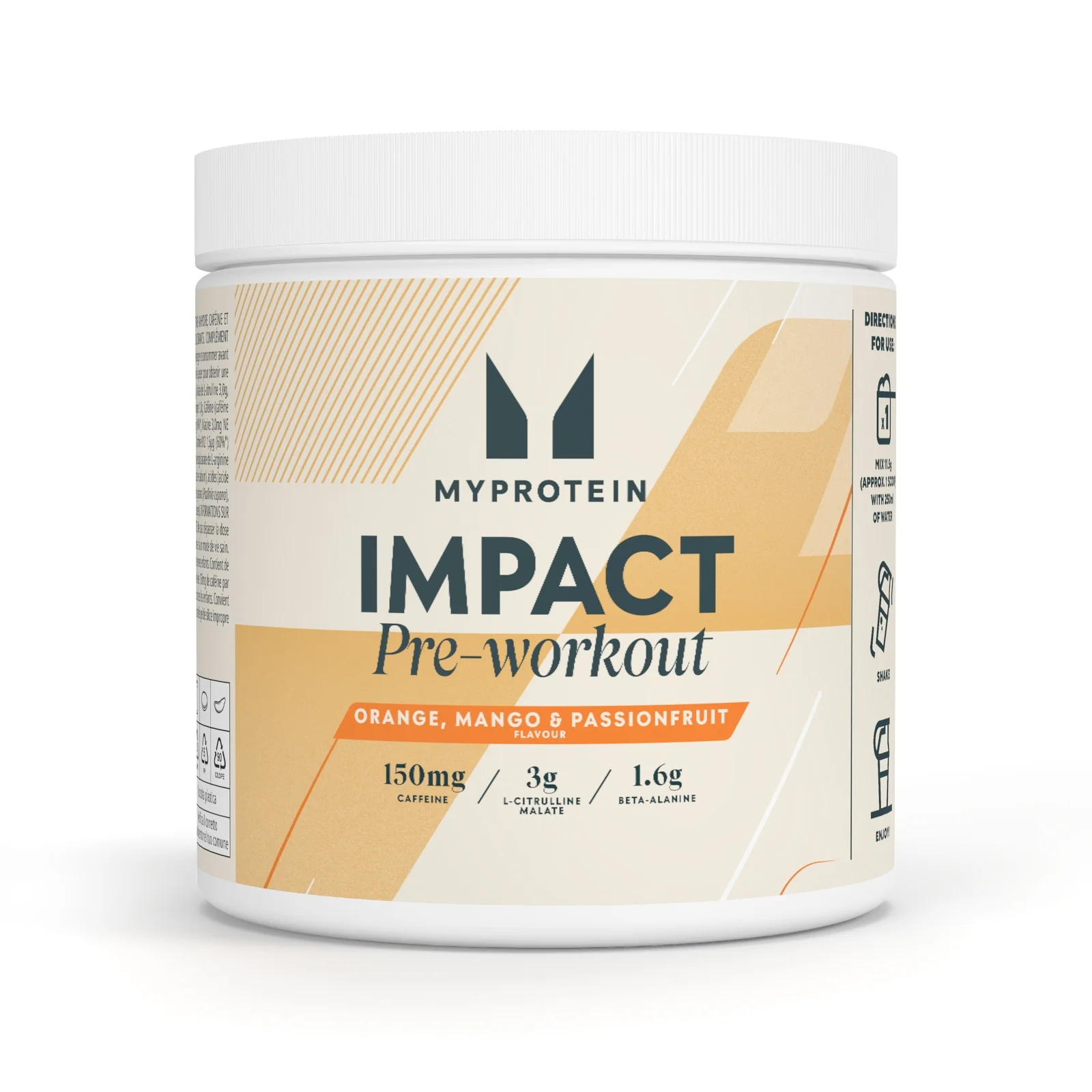 Miscela Pre-Workout - 500G - 43porzioni - Orange Mango Passionfruit Immagine 1