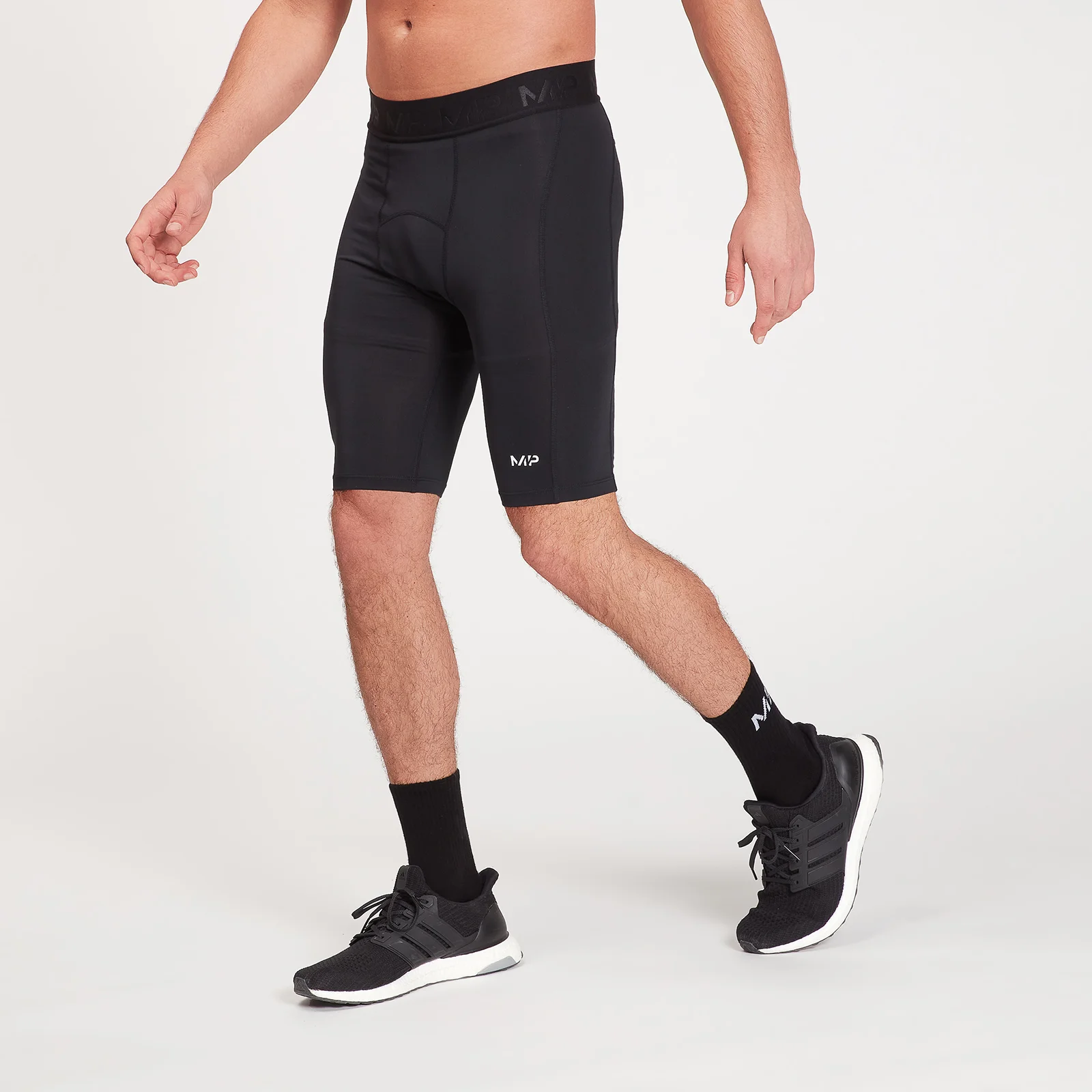 Pantaloncini sportivi attillati MP Base da uomo - Neri - XS Immagine 1
