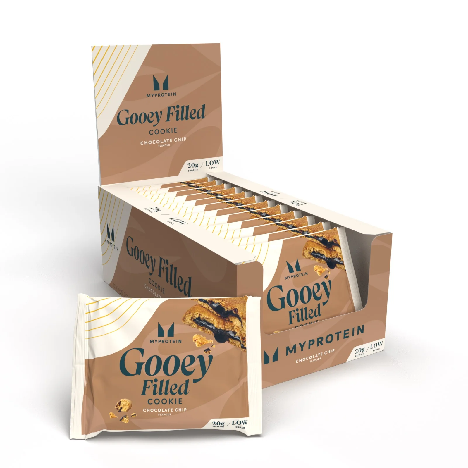 Cookie Proteico al Forno - 12 x 75g - Chocolate Chip (Gooey Filled) Immagine 1