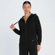 Felpa con cappuccio e cerniera MP Essentials da donna - Nera