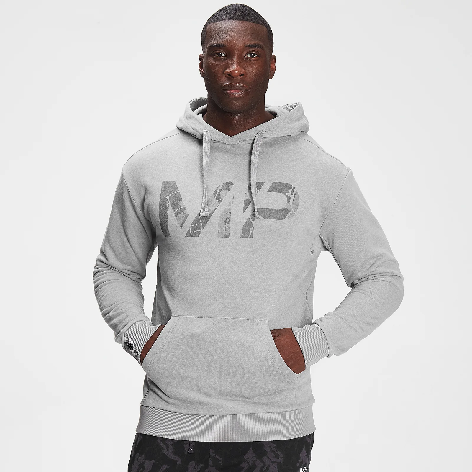 MP Men's Adapt Tonal Camo Hoodie- Storm Grey Marl - XXS Immagine 1