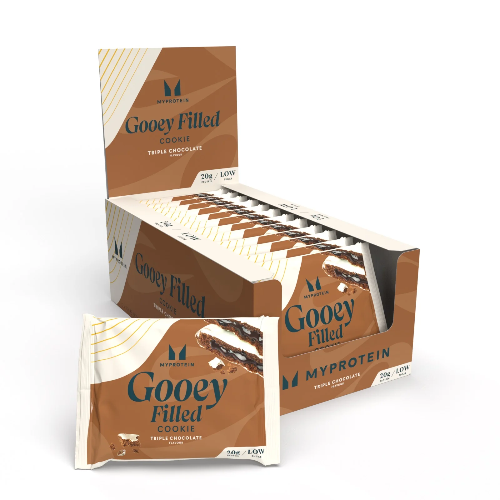 Cookie Proteico al Forno - 12 x 75g - Triple Chocolate (Gooey Filled) Immagine 1