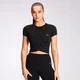 Crop top a maniche corte MP Power da donna - Nero