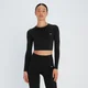 Crop top a maniche lunghe MP Shape Seamless da donna - Nero