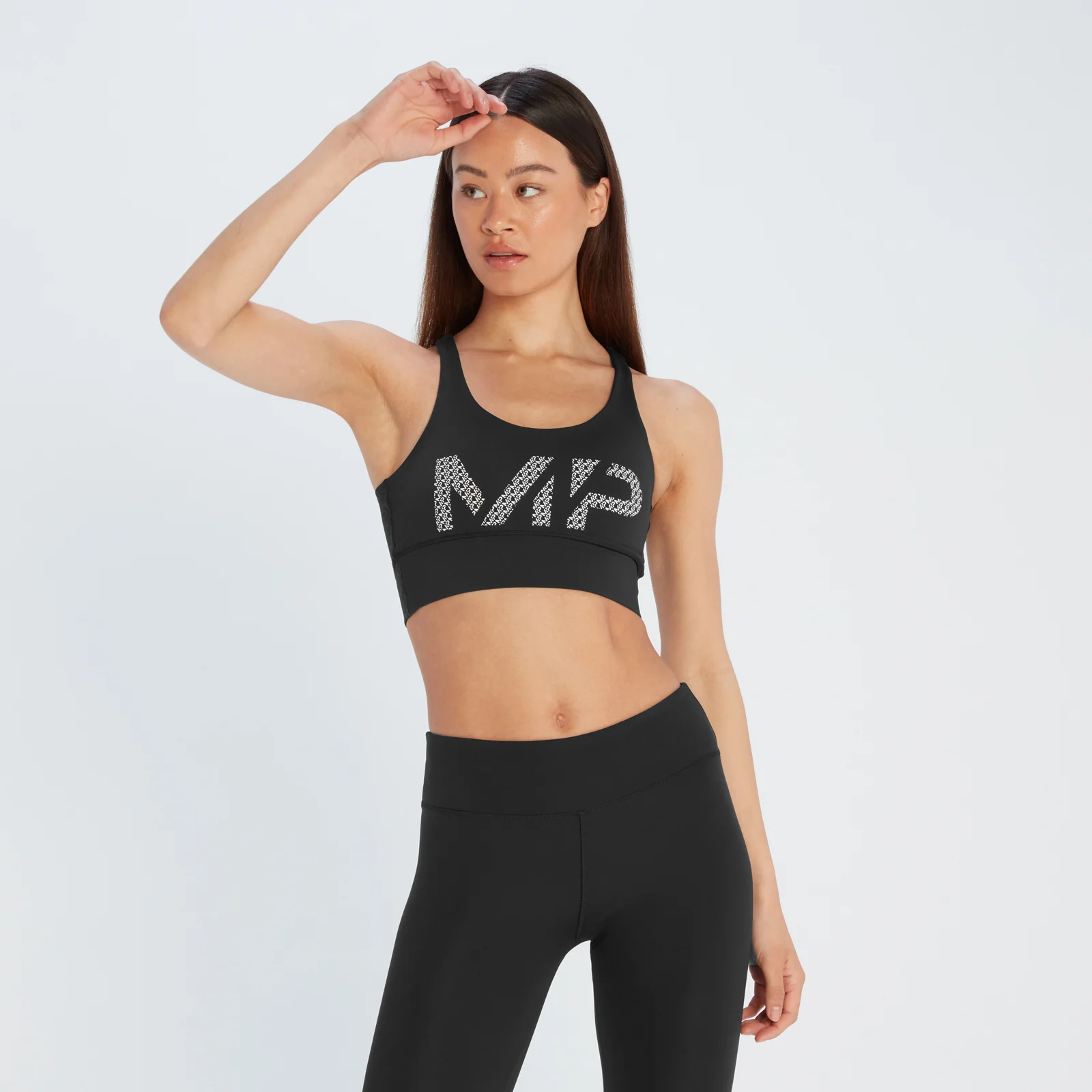Reggiseno sportivo MP Essentials Printed da donna - Nero - S Immagine 1