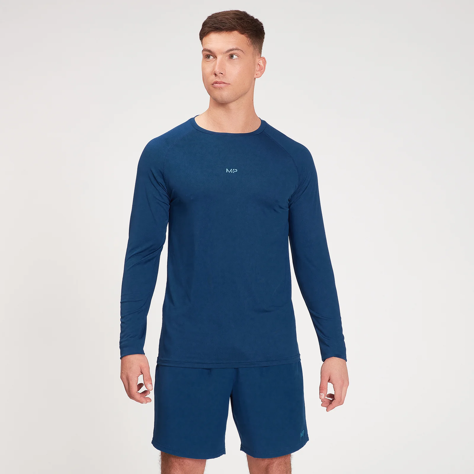 Maglia sportiva a maniche lunghe con stampa effetto sfumato MP da uomo - Blu scuro - XXS Immagine 1