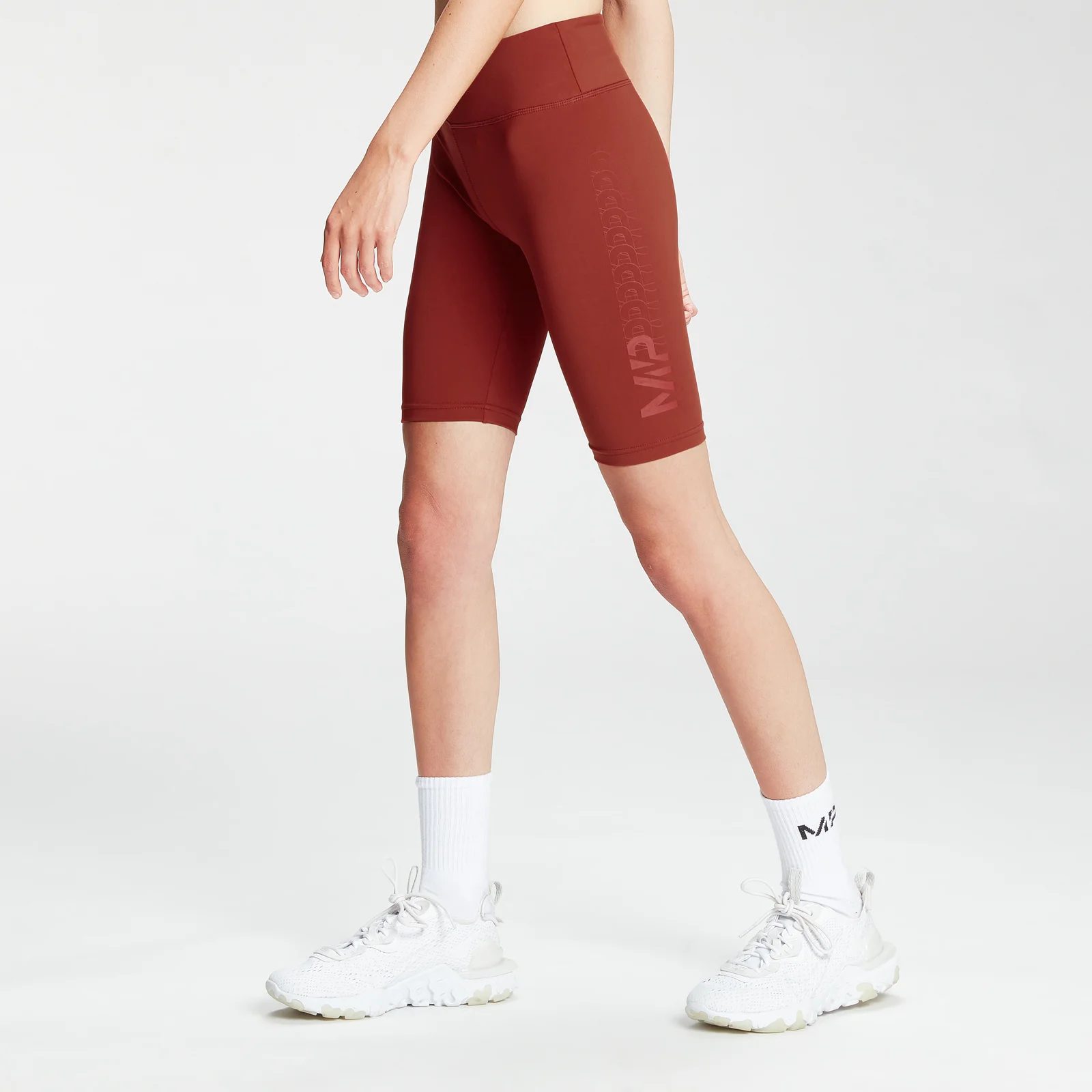 Pantaloncini sportivi ciclista con stampa sfumata MP da donna - Rosso bruciato - XXS Immagine 1