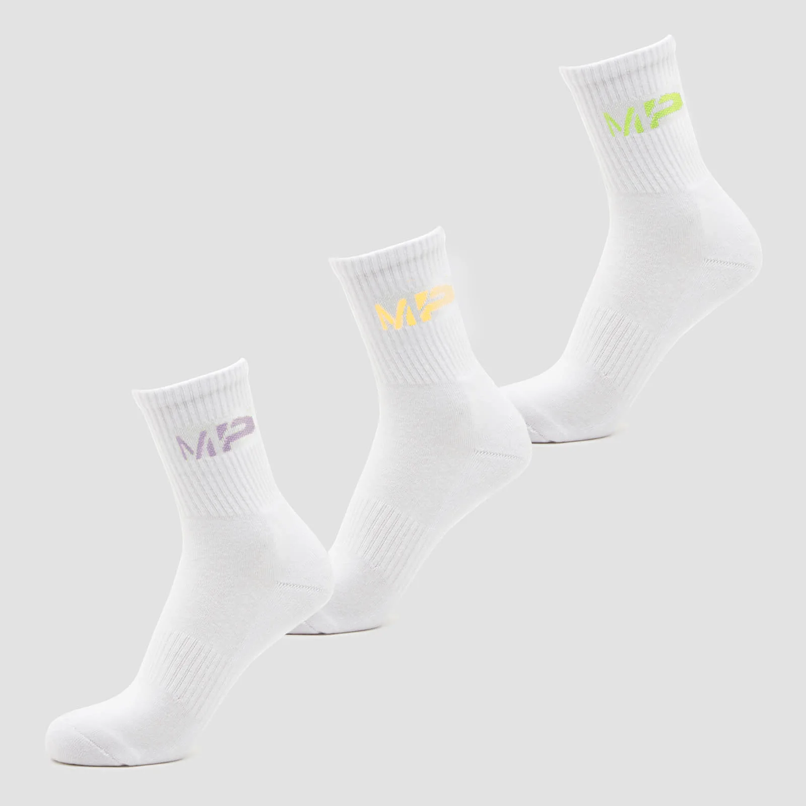 MP Women's Neon MP Logo Crew Socks (3 Pack) Butterfly/Banana/Lavender - UK 3-6 Immagine 1