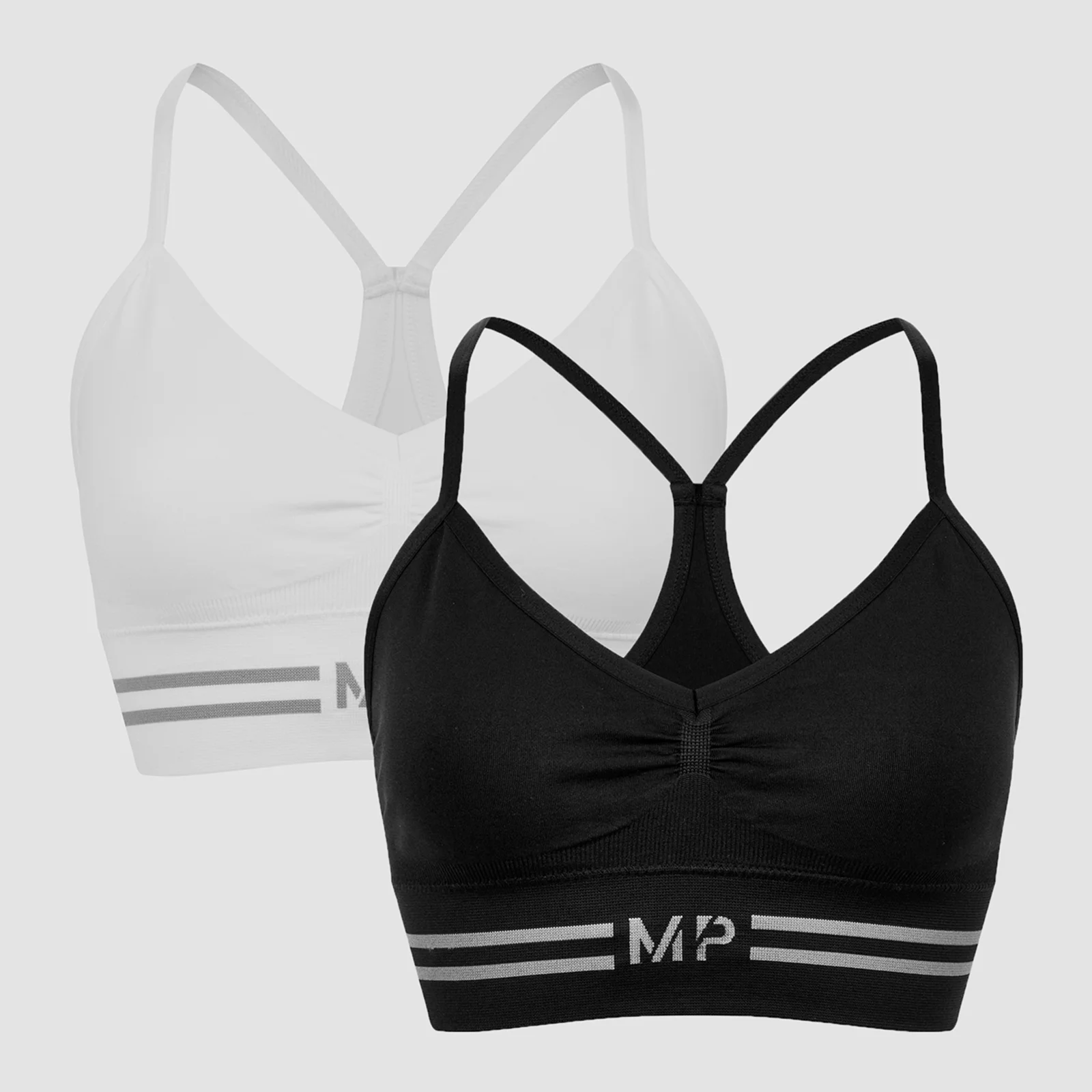 MP Women's Seamless Bralette - Black/White (2 Pack) - XXS Immagine 1