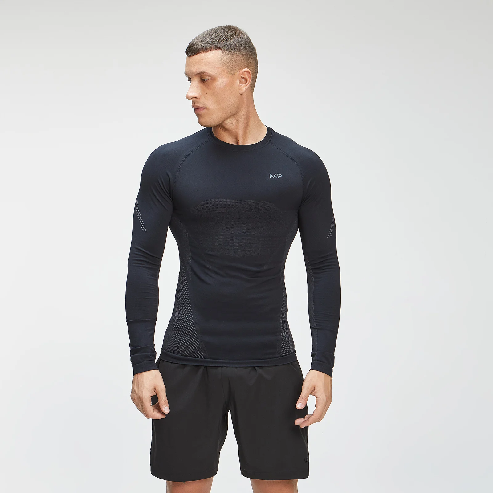Maglia a maniche lunghe MP Tempo Seamless da uomo - Nera - XXS Immagine 1