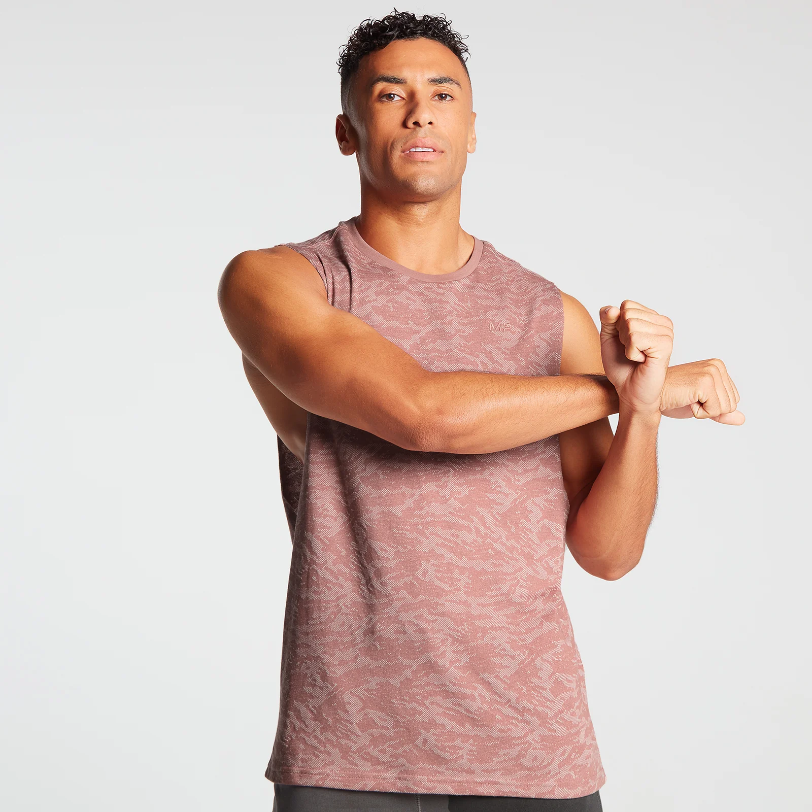 Canotta sportiva camo MP da uomo - Rosa antico - XXS Immagine 1