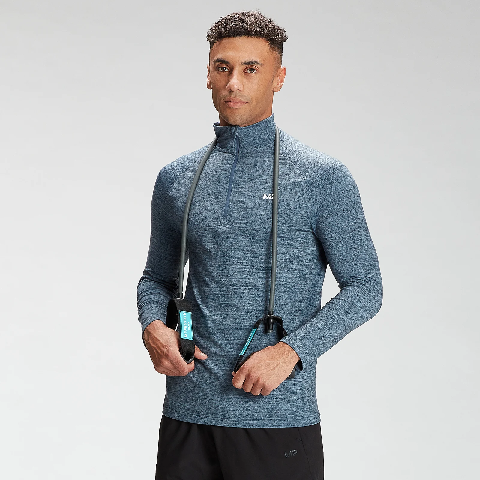 Maglia con cerniera 1/4 MP Performance da uomo - Galaxy mélange - XXS Immagine 1
