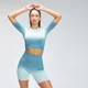 Crop top senza cuciture MP Velocity da donna - Blu oceano