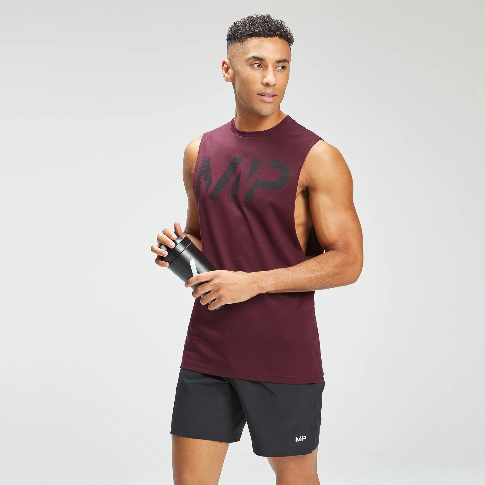 MP Men's Adapt Grit Graphic Drop Armhole Tank - Merlot Marl - XXS Immagine 1