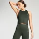 Canotta sportiva corta con dorso a vogatore MP Essentials da donna - Verde foglia