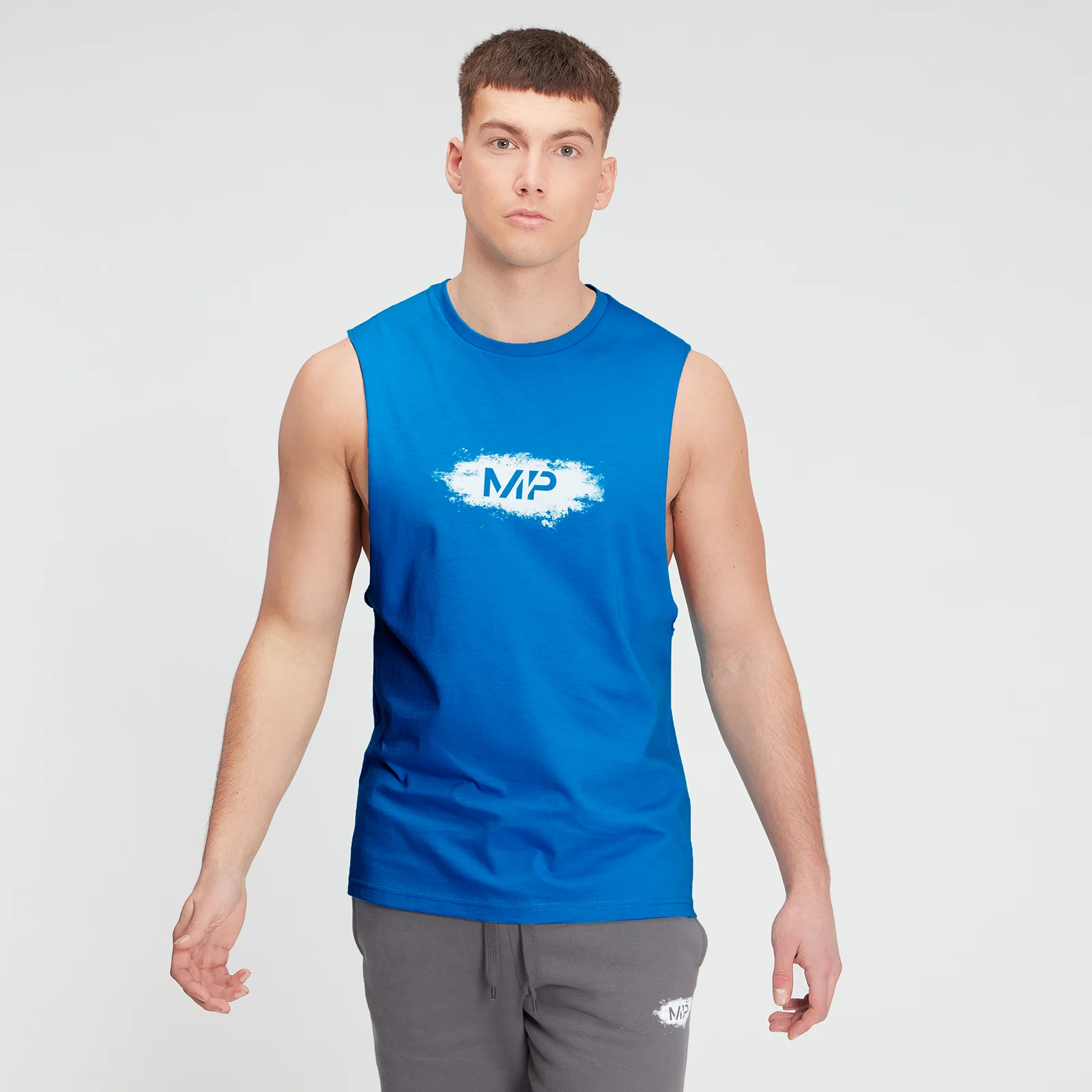 MP Men's Chalk Graphic Tank Top - Aqua - XXS Immagine 1