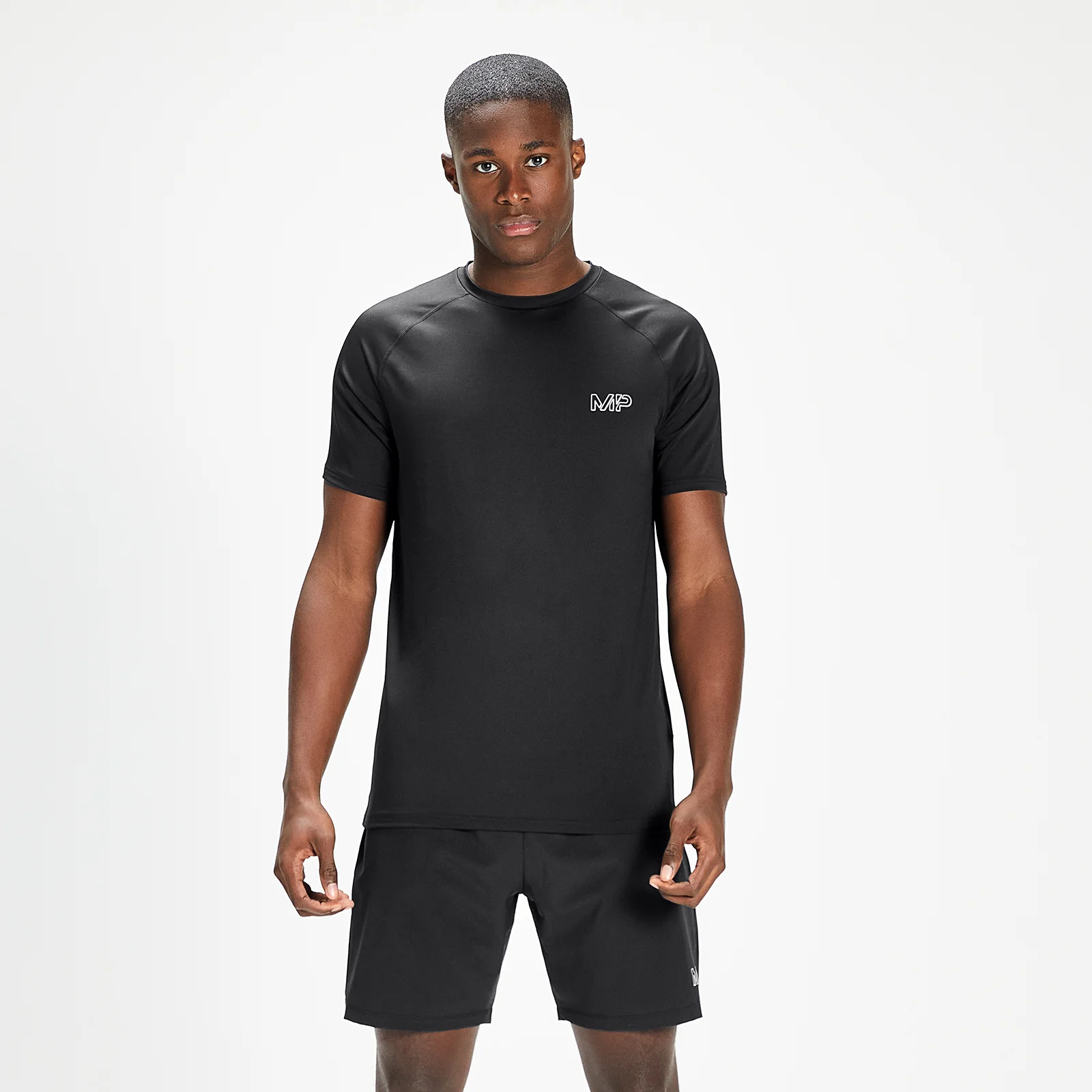 T-shirt a maniche corte sportiva con stampa MP Infinity Mark da uomo - Nero - XXS Immagine 1