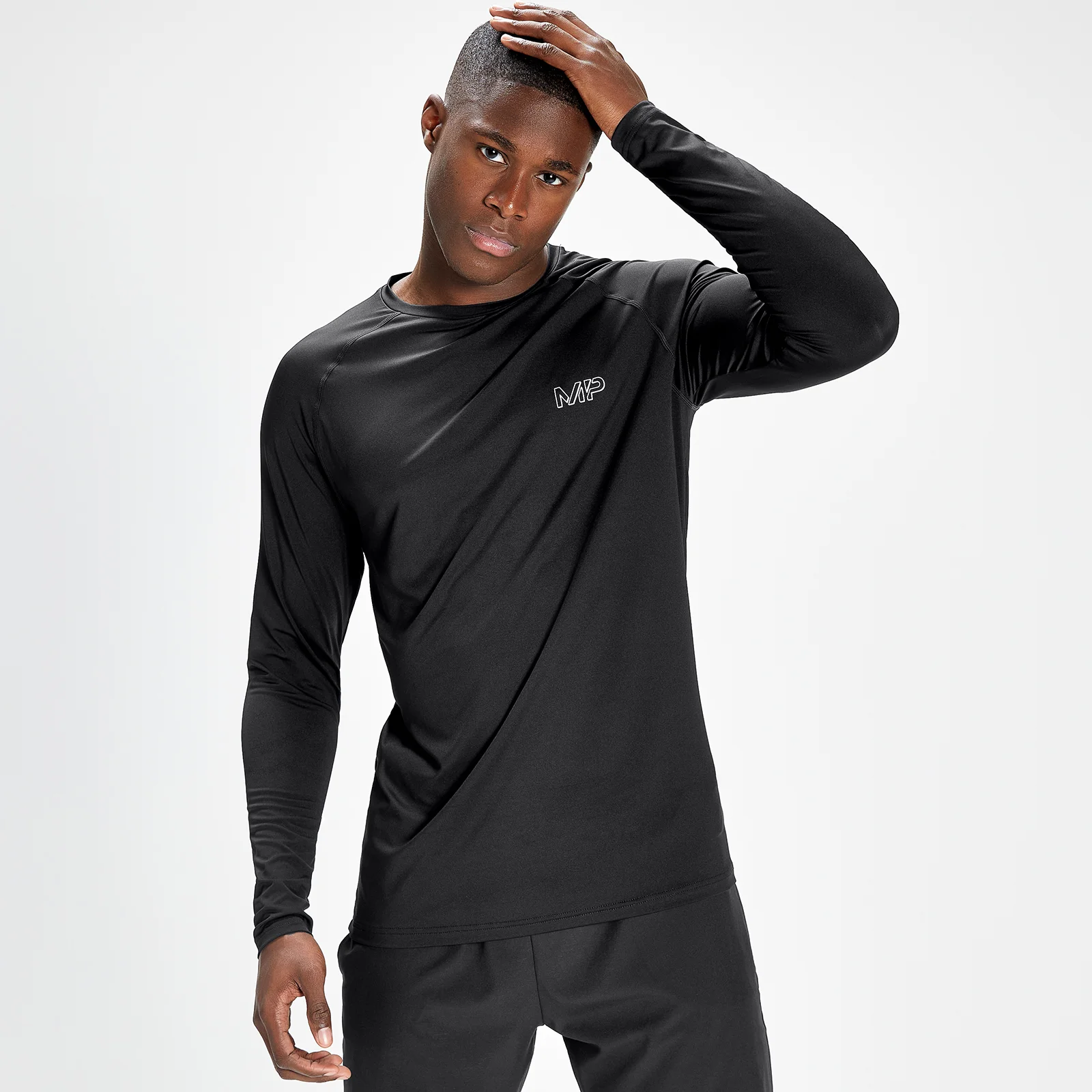 T-shirt a maniche lunghe sportiva con stampa MP Infinity Mark da uomo - Nero - XXS Immagine 1