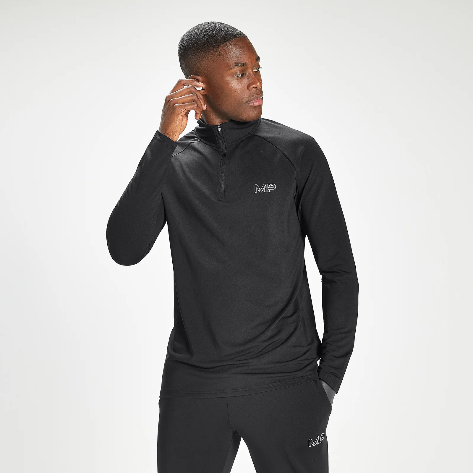 Maglietta sportiva con cerniera 1/4 con stampa MP Infinity Mark - Nero - XXS Immagine 1