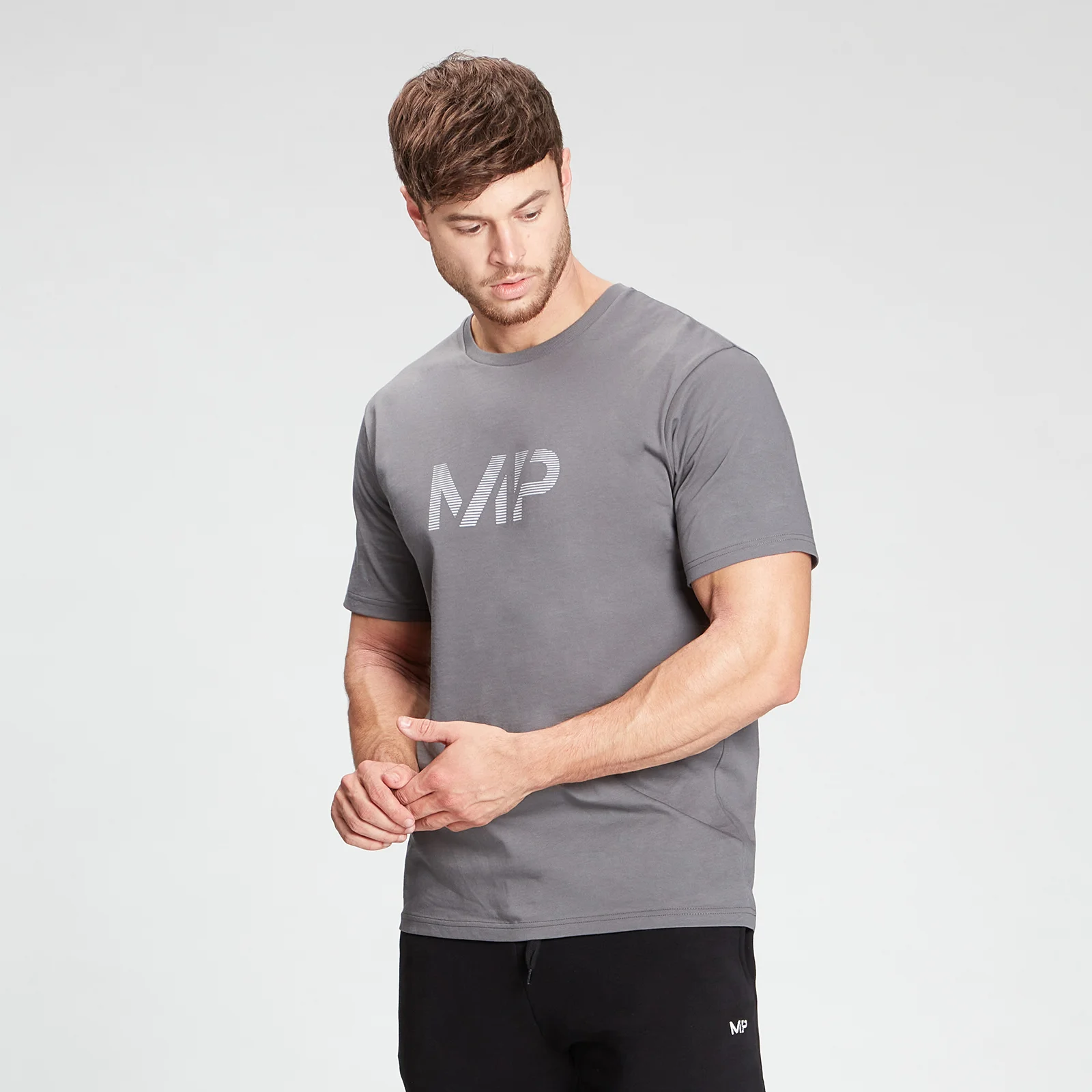 MP Men's Gradient Line Graphic Short Sleeve T-Shirt - Carbon - XXS Immagine 1
