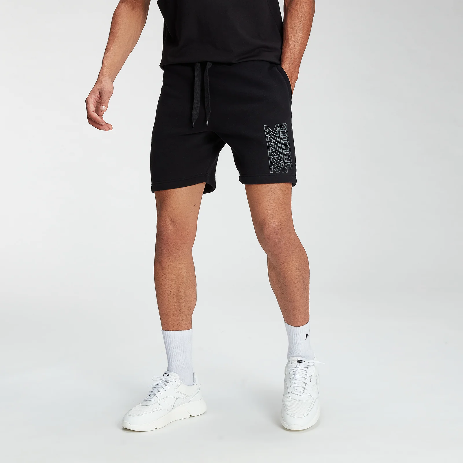 Pantaloncini con stampa MP Repeat da uomo - Neri - XXS Immagine 1