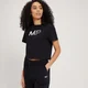 T-shirt crop con stampa graffiti sfumata MP da donna - Nero
