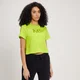 T-shirt crop con stampa graffiti sfumata MP da donna - Giallo lime